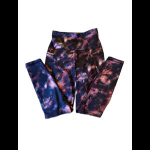 Old Navy Leggings Sz Small High-Rise Go Dry Tie Dye Pink Black Pockets Athletic